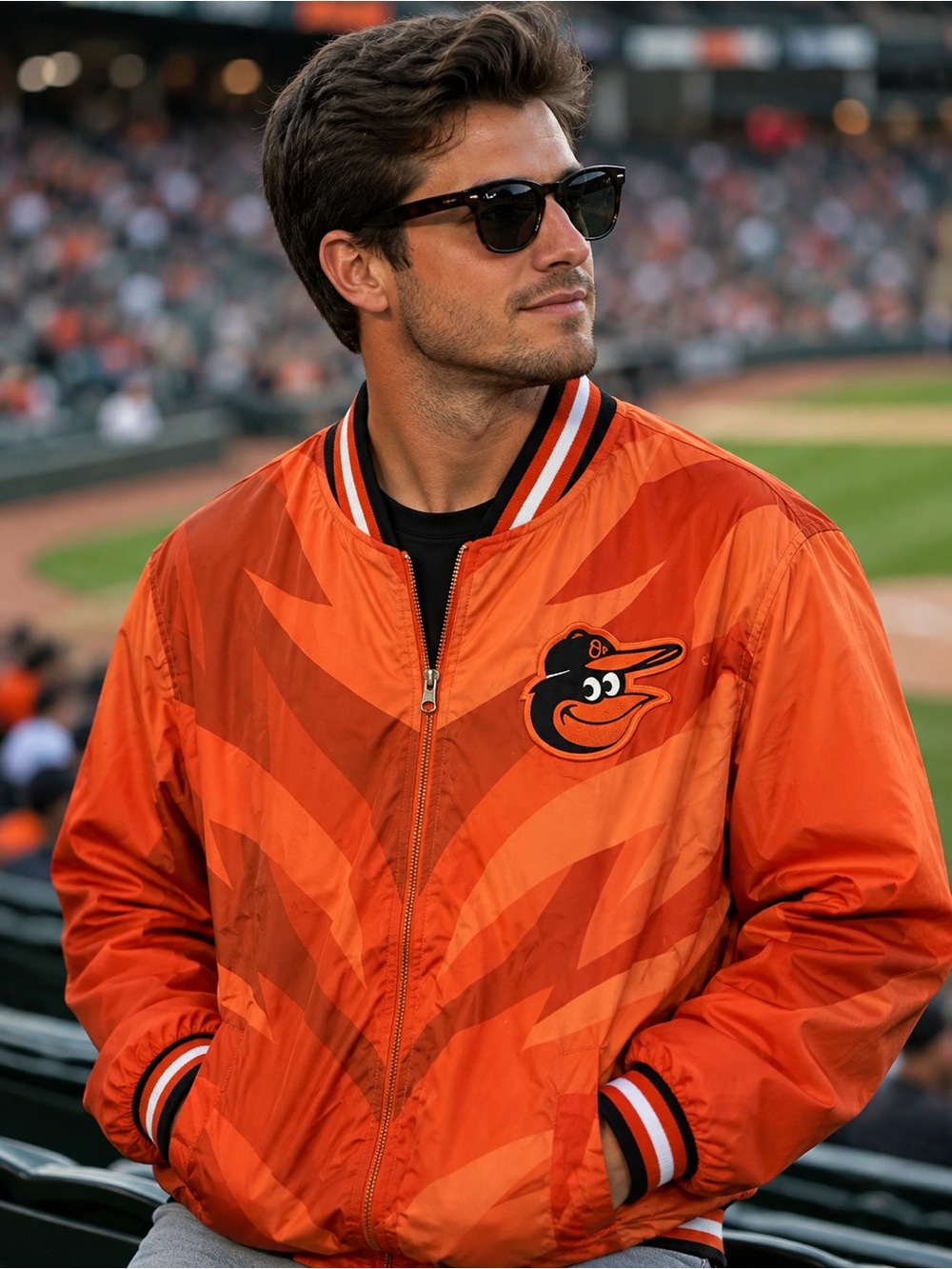 🆕 Baltimore Orioles Men’s XL Orange Full Zip Jacket BNWT